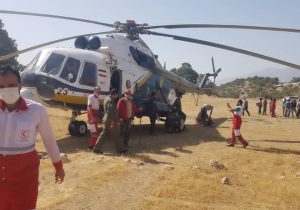 تلاش امدادگران هلال احمر کهگیلویه و بویراحمد و پایان عملیات اطفاء حریق در کوه های لار باشت